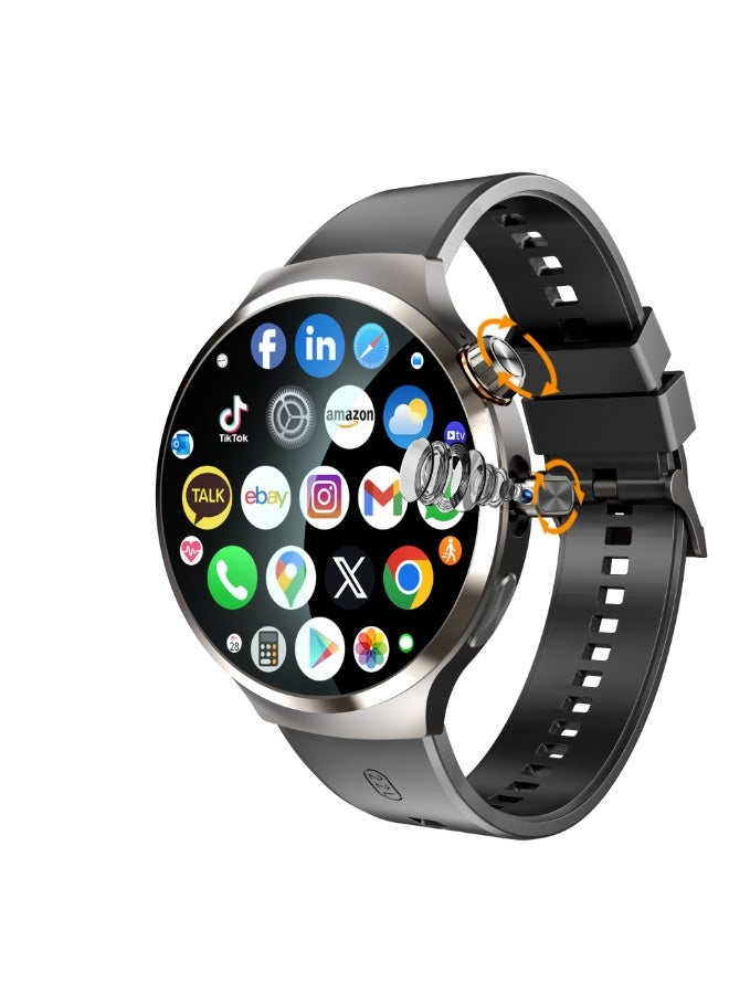 This new dual-operating smartwatch features heart rate monitoring, card downloading, app payment, a rotating camera, and waterproof, swivel-mounted memory. - Image 1