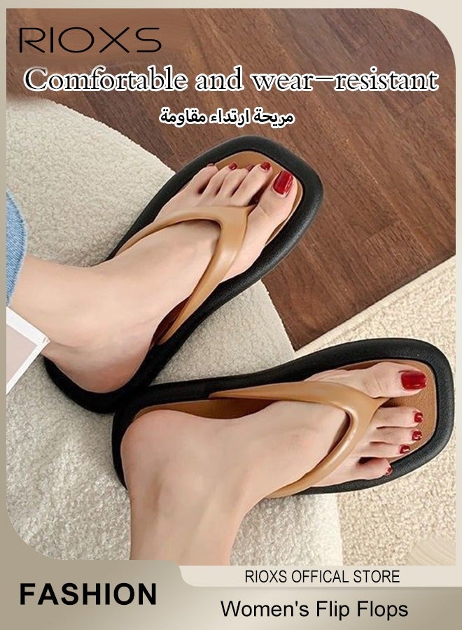 RIOXS Women's Flip Flops, Anti-Slip Shower Slippers, Ultra Soft Flat Open Toe Sandals, Comfort Fit Flip Flops, Lightweight Slippers, Flipflops for Beach, Bathroom, Indoor or Outdoor Use  - Image 2