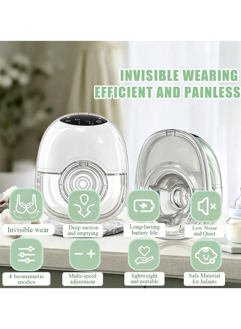 مونستون كرييشونز جهاز شفط حليب كهربائي محمول بدون استخدام اليدين، 4 أوضاع و12 مستوى، سعة كبيرة 180 مل، شاشة LED، هادئ 45 ديسيبل، بطارية قابلة للشحن تدوم 120 دقيقة، بغطاء مزدوج من السيليكون - Image 2