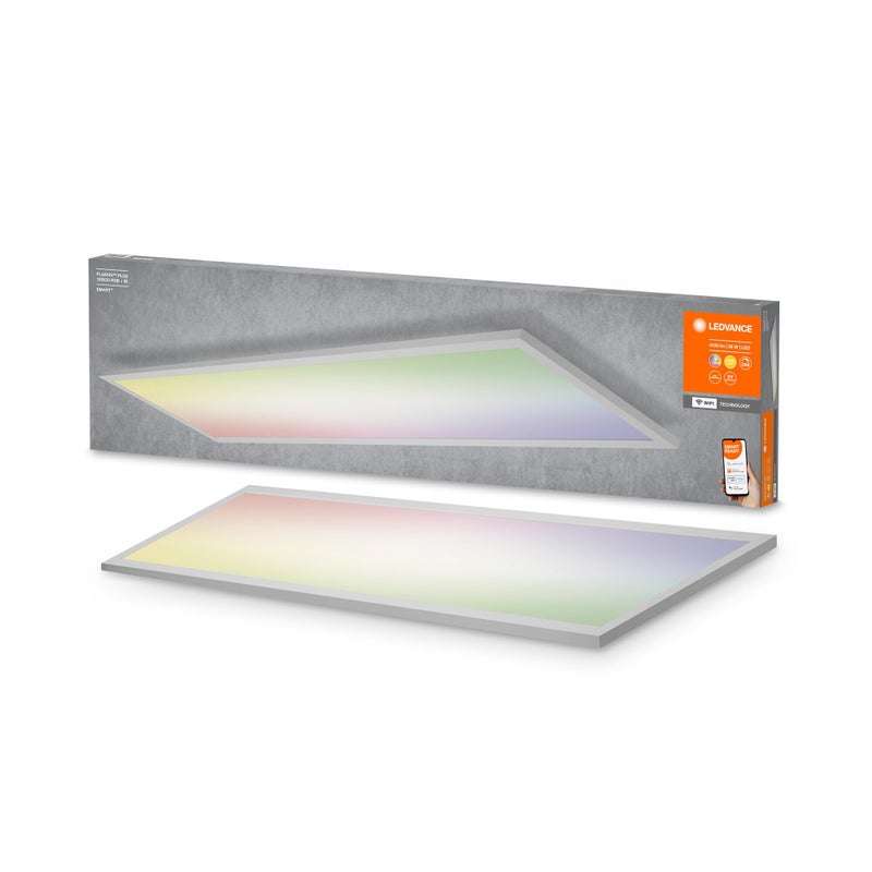 LEDVANCE LEDVANCE Smart LEDPanel Luminaire with WiFi Technology for Inside, Tunable White (3000-6500K), RGB Colors Changeable, 120 mm X 300 mm, Compatible with Google and Alexa, SMART+ ORBISPLUS MULTICOLOR - Image 1