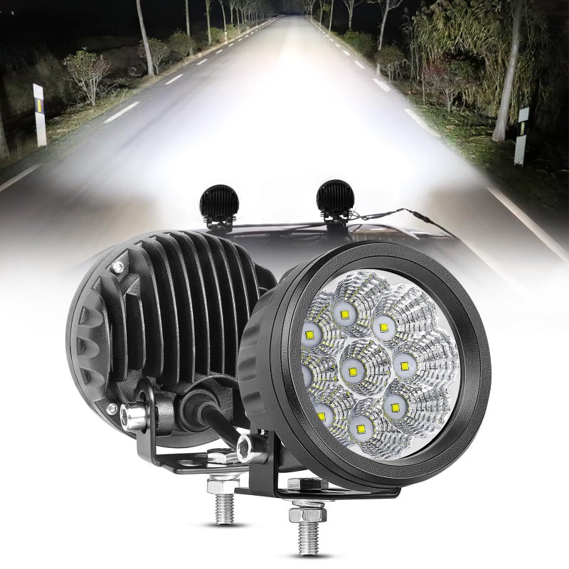 ACEC SHOP Round LED Pods 2PCS 54W 3.5 Inch Round Off Road Lights Fog Lights Offroad Driving Light Flood Light Bars LED Ditch Pods for Wrangler Pickup Truck Toyota SUV ATV UTV Boat - Image 1