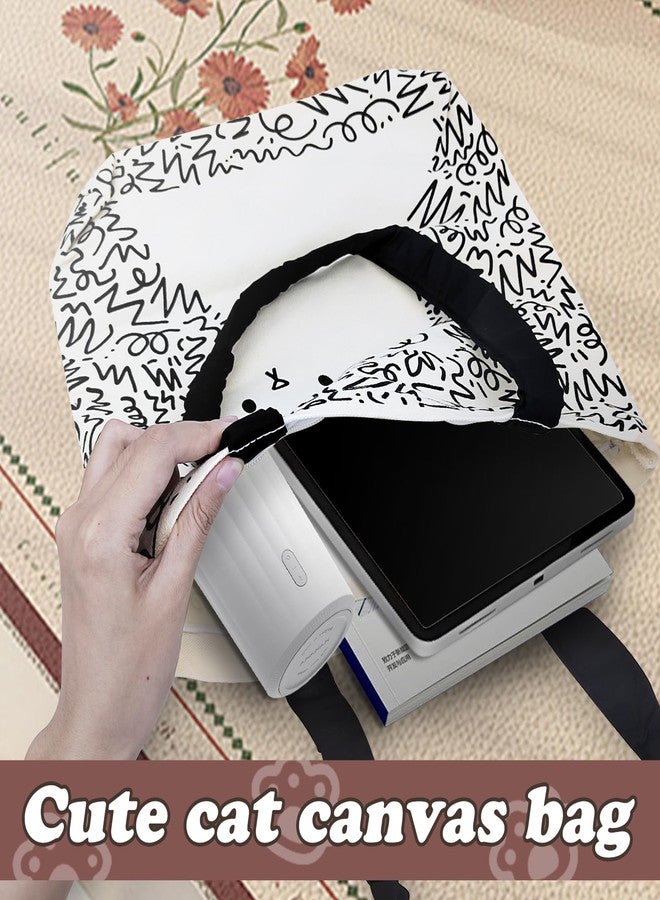 WisePoint Canvas Tote Bags, Cute Canvas Tote Bag for Women with Dog Cat Print, Adorable Canvas Everything Tote Bag (dog) - Image 3
