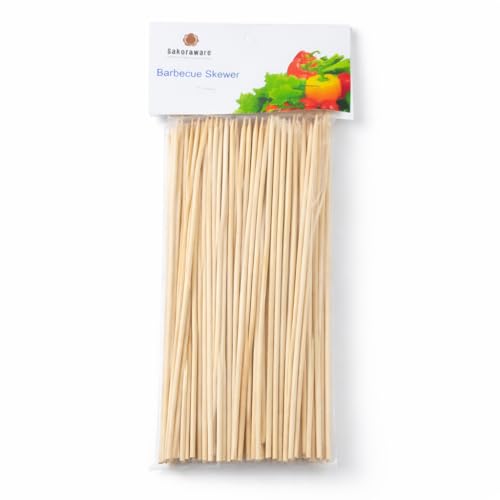 Sakoraware Bamboo (260 pcs) Wooden Skewers/BBQ Sticks Seekh for Kabab Paneer Tikka Fruits Salad| Barbecue skewers for Oven Microwave Pan Grilling| Craft (6 inches, 3mm Thickness) - Image 1