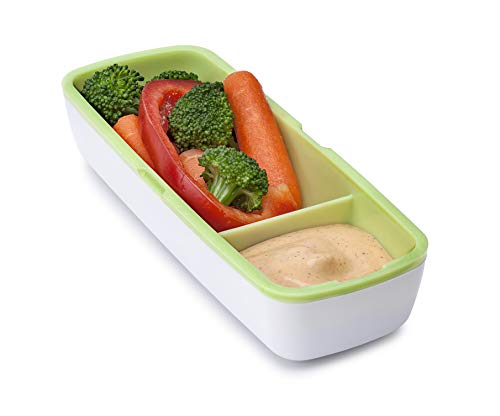 Joie Snack On The Go Divided Container, Two Compartment Storage Box Keeps Foods Separate, Leakproof and Airtight, Ideal for Veggies and Dip or Cheese and Crackers, Colors May Vary - Image 2
