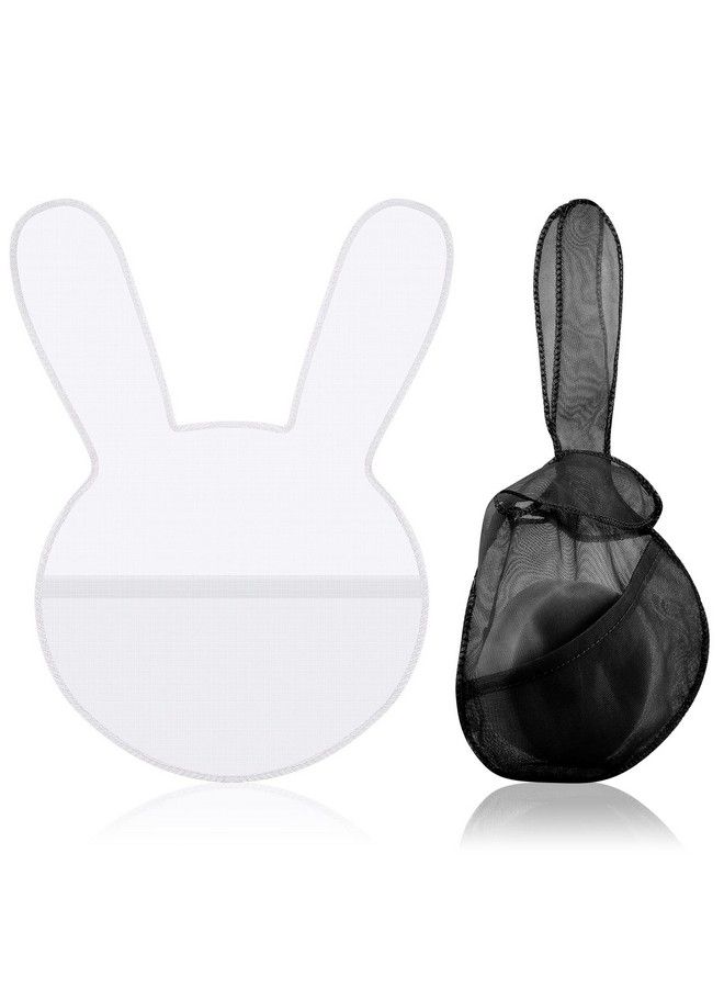 Nuanchu 2 Pcs Beauty Shampoo Conditioner Bar Pouch Mesh Shampoo Conditioner Bar Pouch Rabbit Shape Travel Bar Soap Holder Loofah Bubble Foam Net For Body Shower Bath Exfoliating (Black White) - Image 2