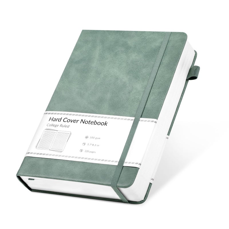 CAGIE Lined Journal Notebook for Women Men 320 Pages 100 Gsm Paper Thick Journaling Notebooks A5 Leather Journals for Writing Hardcover Journal Supplies for Work Note Taking Diary, 5.7x8.3 In, Green - Image 1