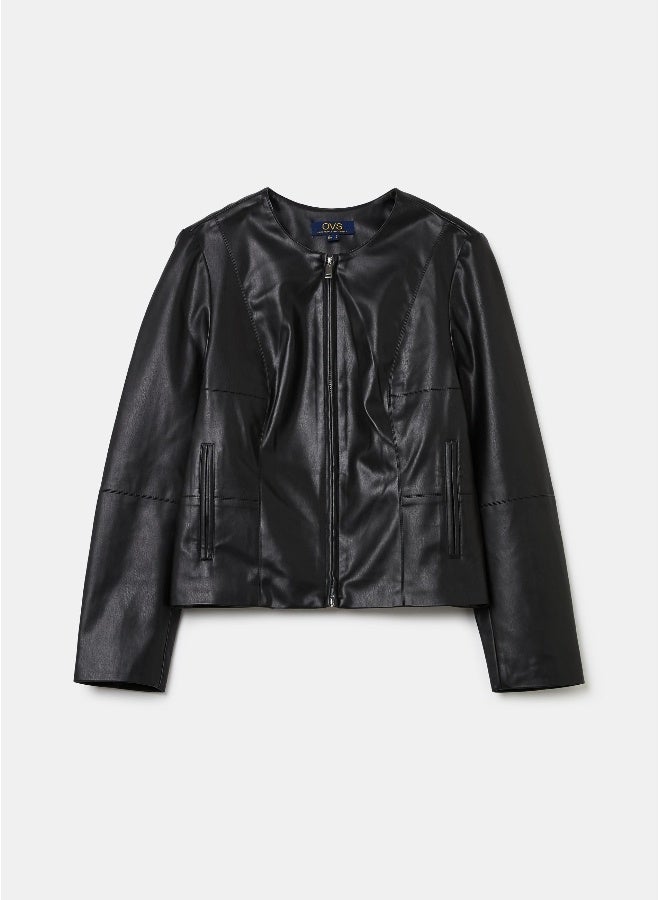 او في اس جاكيت بايكر بتأثير لامع - Image 1