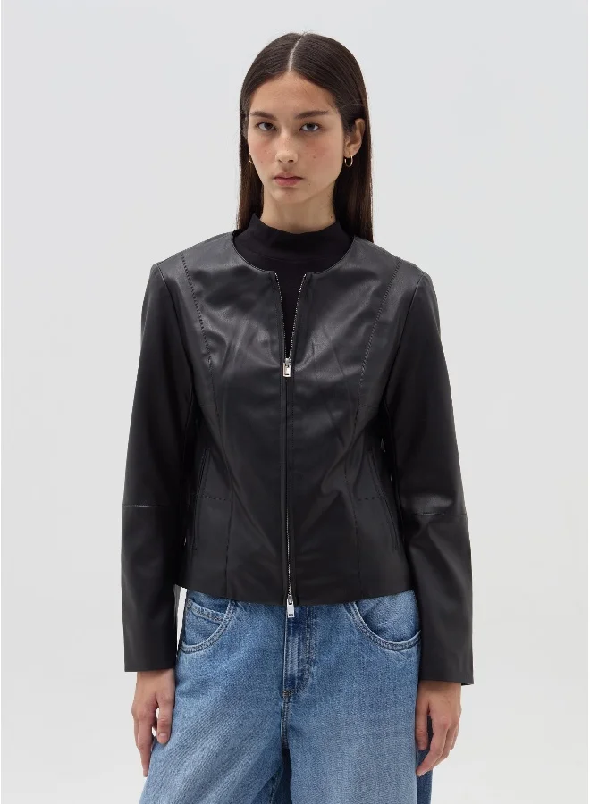 Ovs Biker jacket with shiny effect