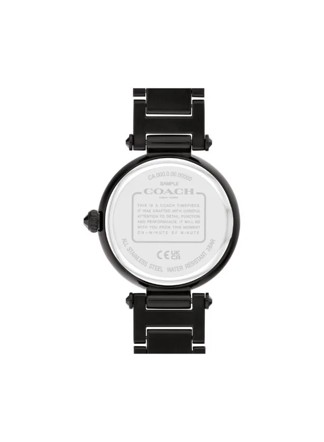 Coach Women's Quartz Watch, Black Dial, Black Stainless Steel Strap