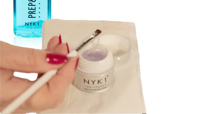 NYK1 Strengthening Clear Builder Gel For Nails (.5 Fl Oz / 15ml) NailForce Hard Gel For Nails Strengthener For Tips, Extensions & Repairs - UV & LED Sculpting Nail Builder With Free Application Brush - Image 2