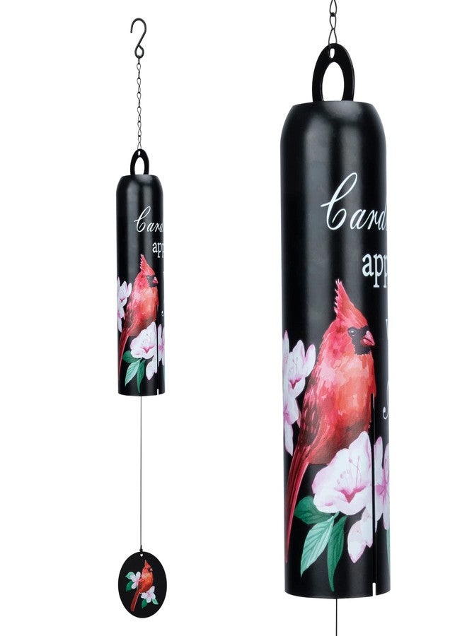 Taman Cardinal Wind Chime - Metal Wind Bell Deep Tone Serenity Mobile Memorial Sympathy Gift for Home, Outdoor, Yard, Patio,Garden Decor，28" Black - Image 1