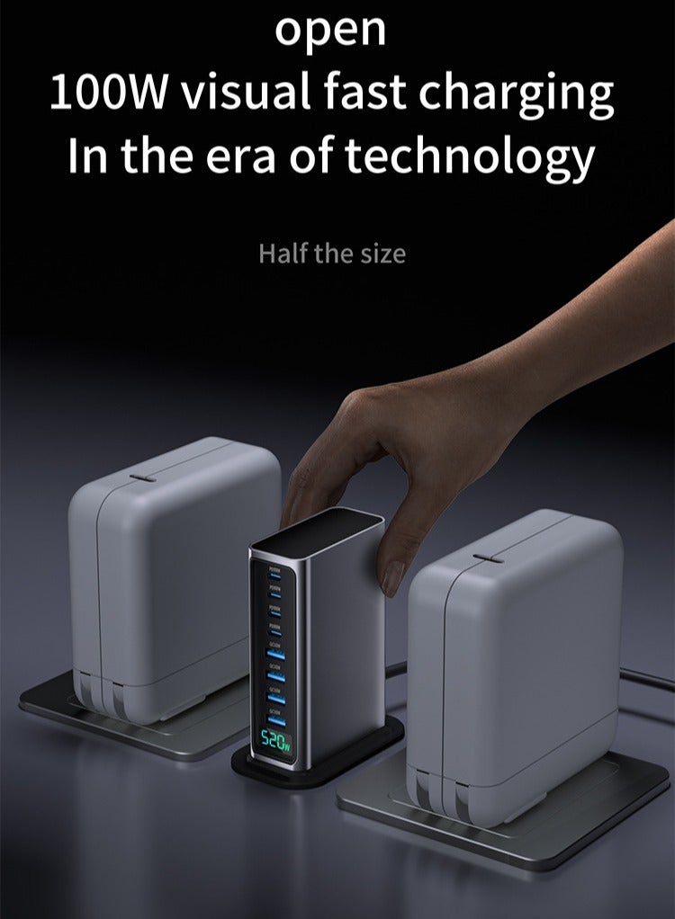 YANCI 520W USB A&USB C 【New Update】Charging Station,4 Type-C Ports 【4x 100W,】 and 4 USB Ports 【QC30W】 Charge Charging Station Type-C hub,GaN Technology - Image 5