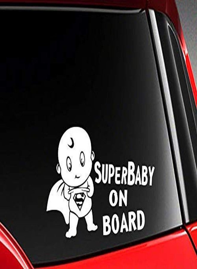 ARWY Super Baby On Board Car Sticker Safety Warning Sticker for Driver, Safety Caution Sign Stickers AR70 (19.5 cm x 11 cm)