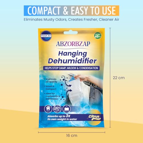 ABZORBZAP Hanging DEHUMIDIFIER Citrus 220 GM Sachet - Image 4