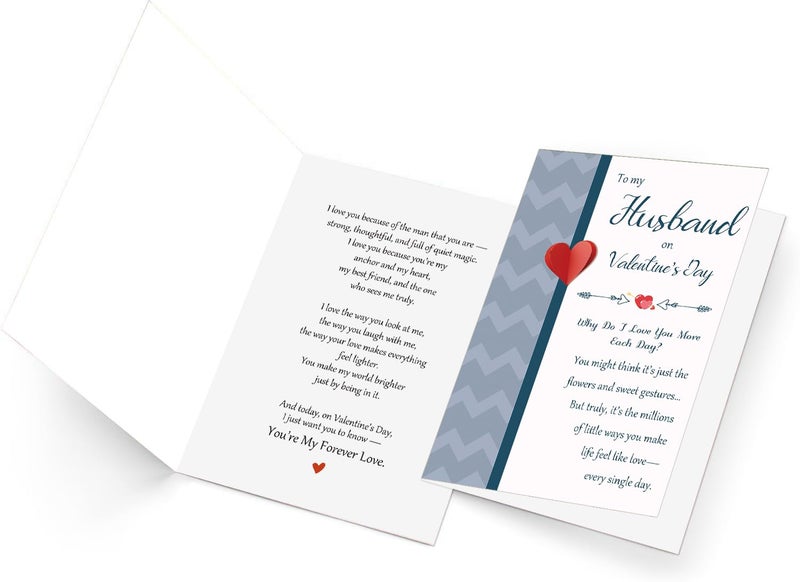 Beixian Husband Valentines Day Card, Romantic Valentines Day Cards Gifts for Husband from Wife, Funny Valentine's Day Gifts for Him - Image 4