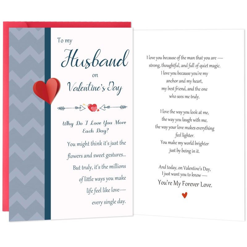 Beixian Husband Valentines Day Card, Romantic Valentines Day Cards Gifts for Husband from Wife, Funny Valentine's Day Gifts for Him - Image 1