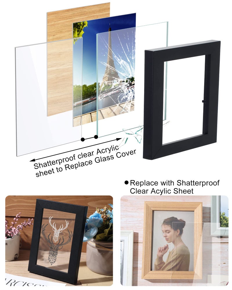 Youyole 50 Pack 5 x 7 Inch Clear Acrylic Sheets Blank 1 mm Thick Acrylic Panel for Picture Frame Glass Replacement, Art Crafts Projects, Painting, Wedding Festival Party Office - Image 5