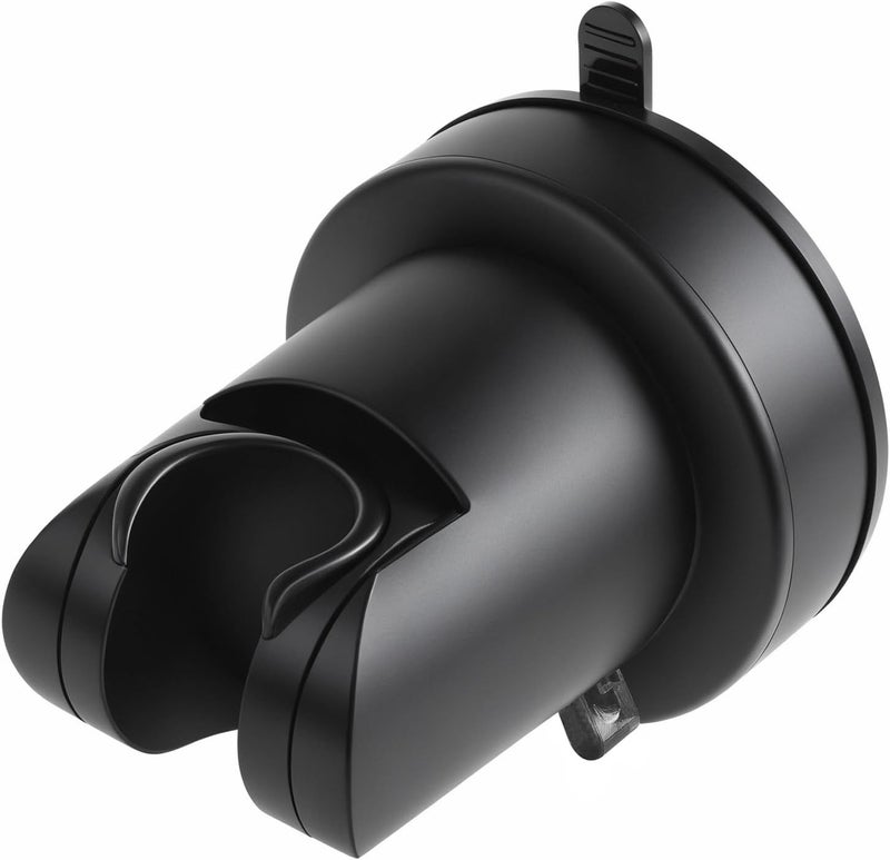 Notoke Suction Cup Shower Head Holder, Removable Shower Head Bracket No Drill Wall Mount Holder, ABS Plastic Shower Wand Holder Universal Suction Holder for Bathroom(Black) - Image 1