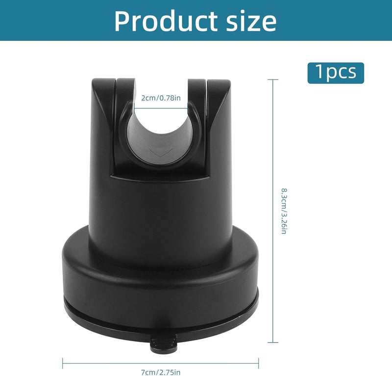 Notoke Suction Cup Shower Head Holder, Removable Shower Head Bracket No Drill Wall Mount Holder, ABS Plastic Shower Wand Holder Universal Suction Holder for Bathroom(Black) - Image 2