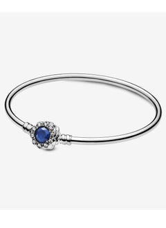 Pandora Blue Crystal Flower Clasp Sterling Silver Bracelet for Women Circumference 19cm - pzsku/Z6E0C643335D7D20D256DZ/45/_/1730123589/a5aca626-3fc6-4a31-ac33-070a305e1461