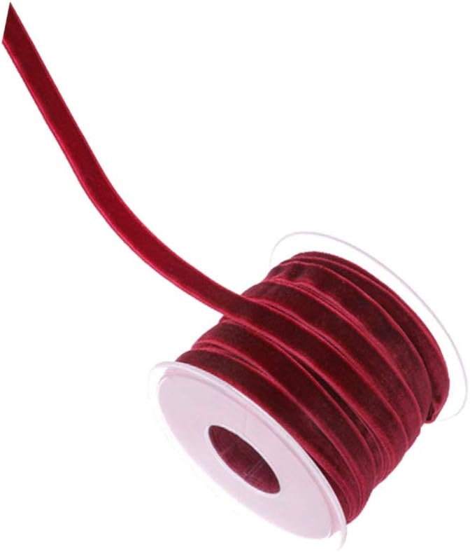 Claret Non Elastic Flocking Ribbon For Home Decor Wrapping And Craft Projects - Image 4