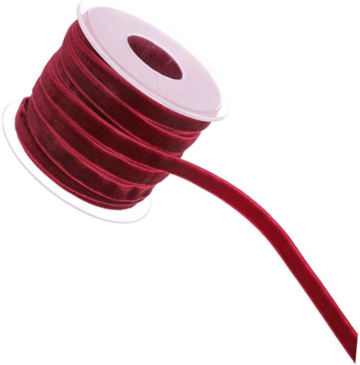 Claret Non Elastic Flocking Ribbon For Home Decor Wrapping And Craft Projects - Image 3