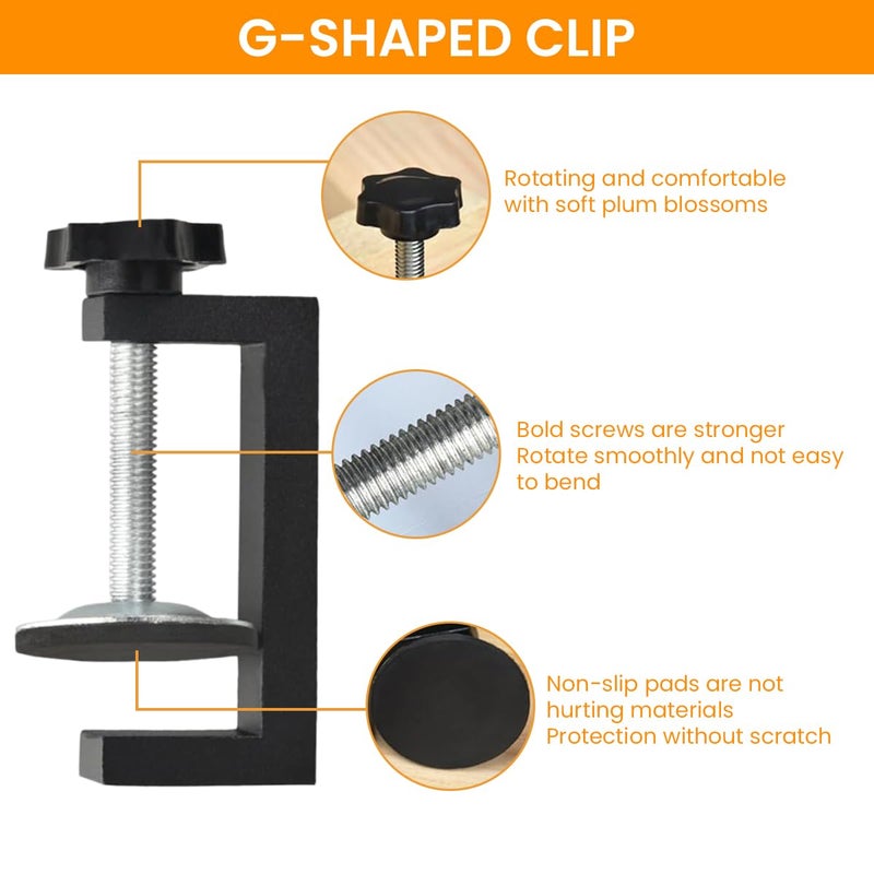 Serplex Serplex 2Pcs Woodwork Clamps Carboon Steel C Shaped Clamps Wooden Panel Holder Clamp Screw Fixing CClamps for Woodworking Metalworking DIY Craft Drilling Punching Drawer Door Installation  - Image 3