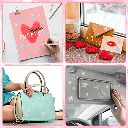 Epakh 84 Pieces Rhinestone Star Stickers, Silver Glitter Bling Sticker Self Adhesive Crystal Star Sticker for Winter Holiday Package Gift Decor Window Car Decal Accessories, 4 Sheets - Image 5