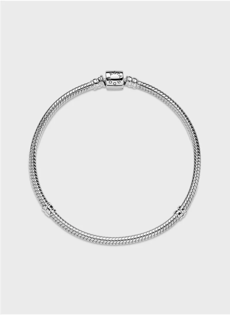 PANDORA Pandora Moments Barrel Clasp Snake Chain Bracelet
