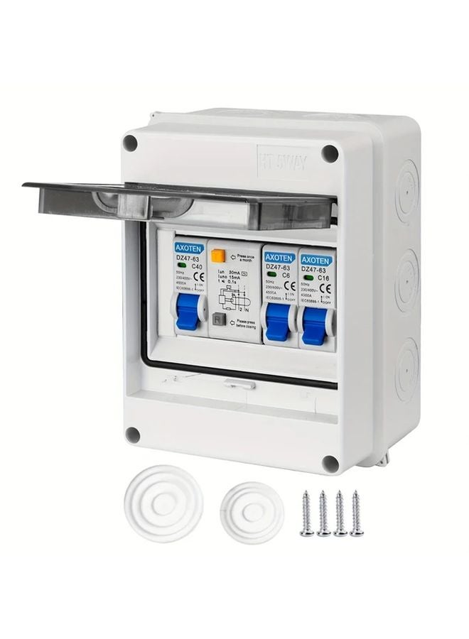 8 Circuits Surface Mounted Fuse Distribution Panel Circuit Breaker Box - Image 2