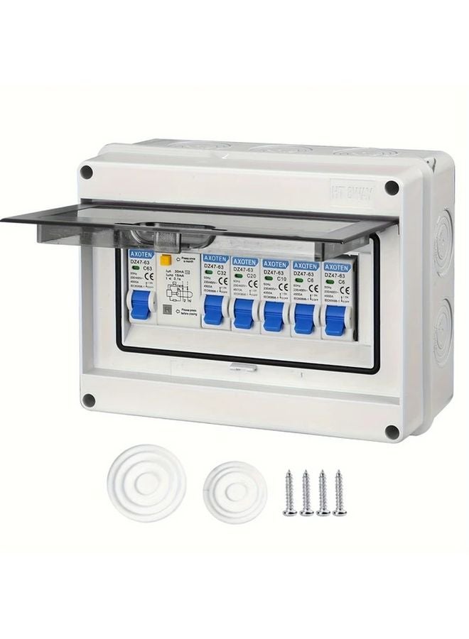 8 Circuits Surface Mounted Fuse Distribution Panel Circuit Breaker Box - Image 1