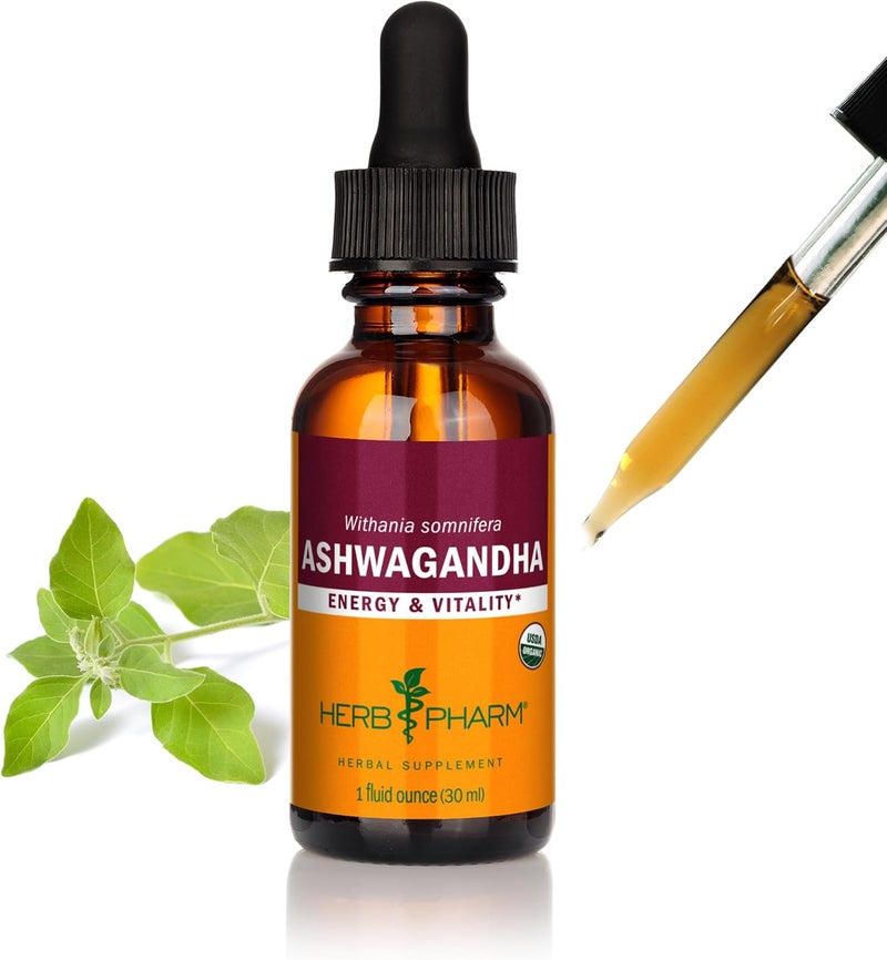 Herb Pharm Organic Ashwagandha Liquid Extract - 1 Oz (30 ml) for Energy & Vitality - Image 1