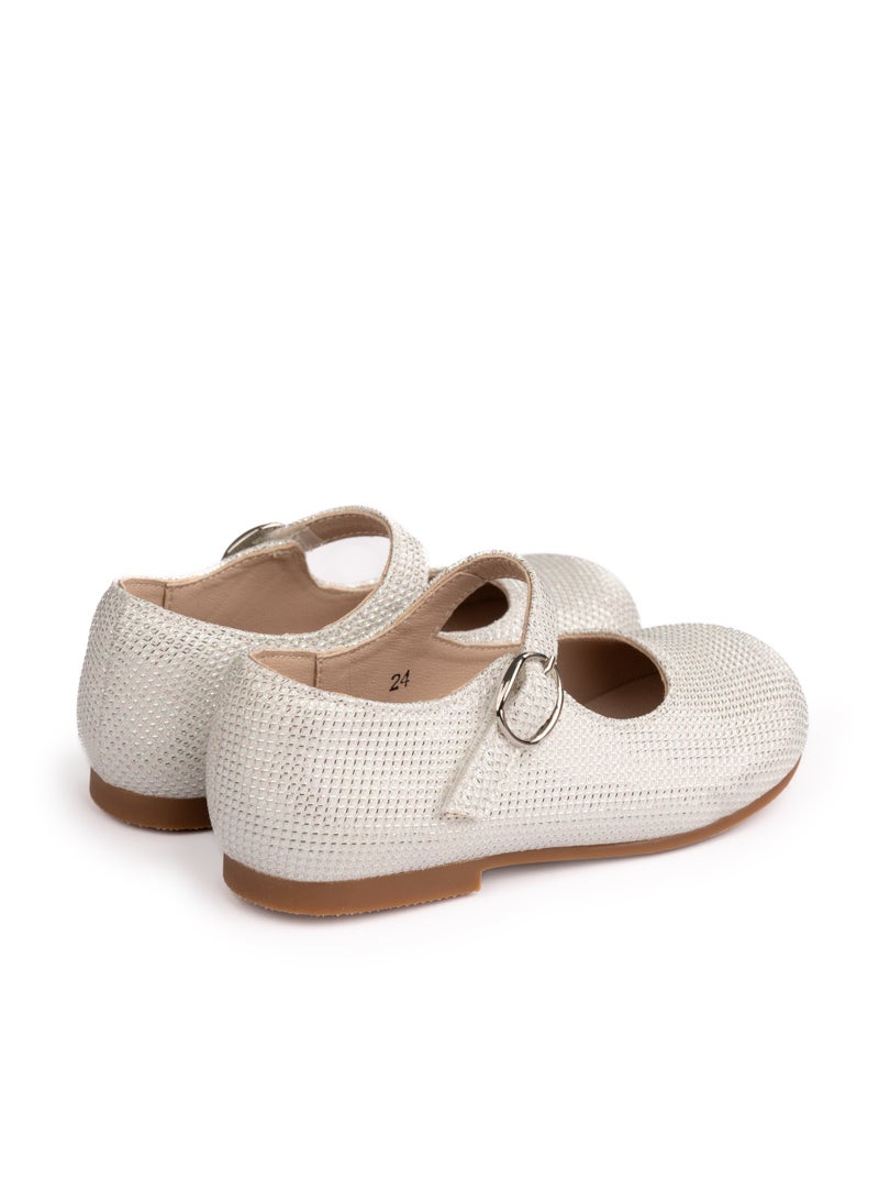 Rawda Twinkling Tassel White Girls’ Shoes – Sparkly & Stylish for Special Occasions - Image 2