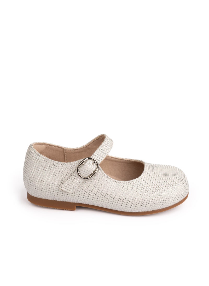 Rawda Twinkling Tassel White Girls’ Shoes – Sparkly & Stylish for Special Occasions - Image 1