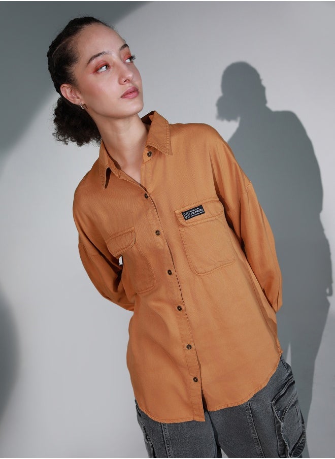 Hubberholme Tan Shirt For Women  - Image 2