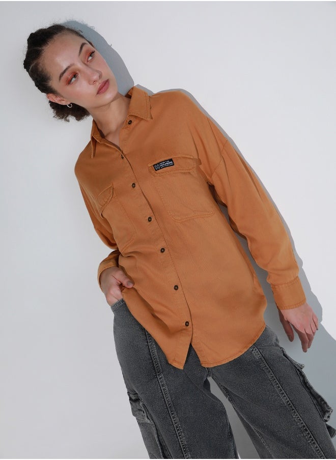 Hubberholme Tan Shirt For Women  - Image 3