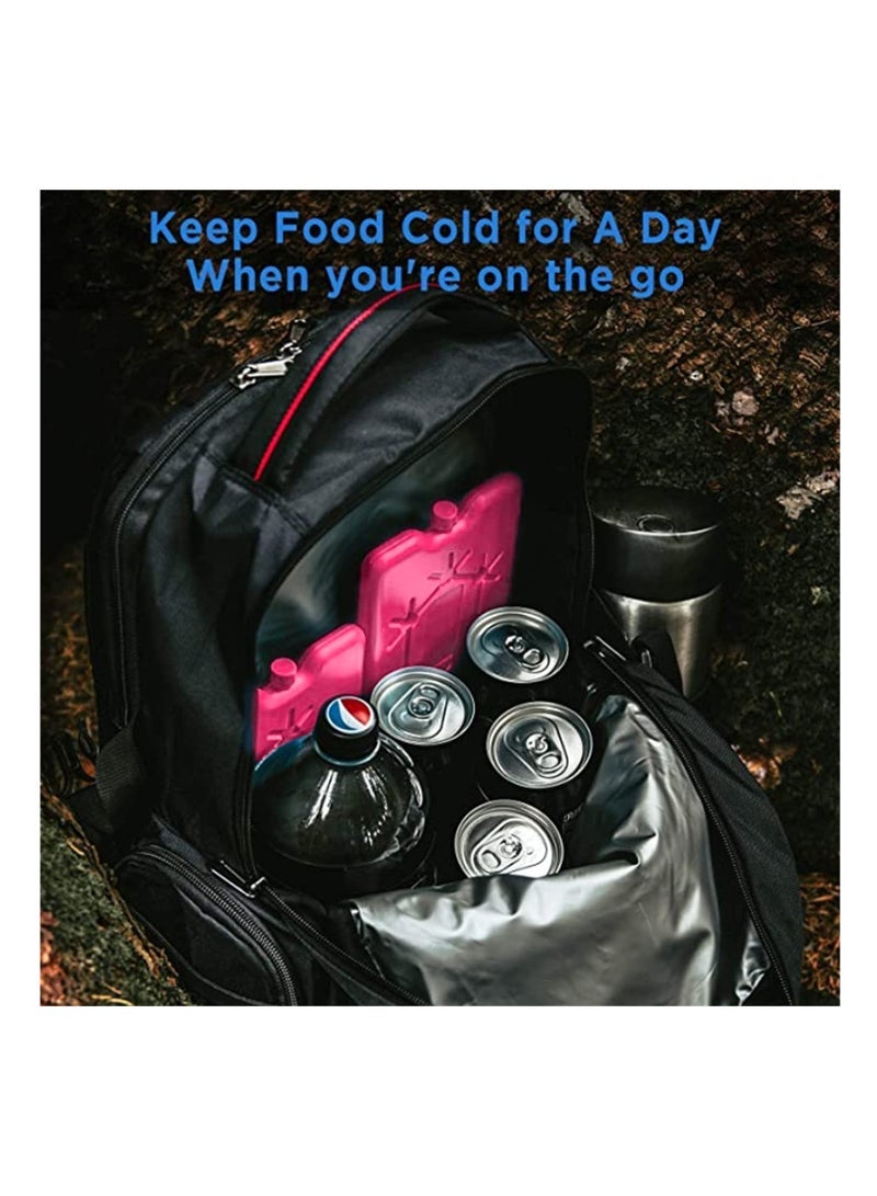 Eight slim, reusable ice packs, perfect for lunchboxes and insulated bags, keep food fresh for longer, lightweight and portable, ideal for work, school, travel and picnics (4 pink and 4 green). - Image 4