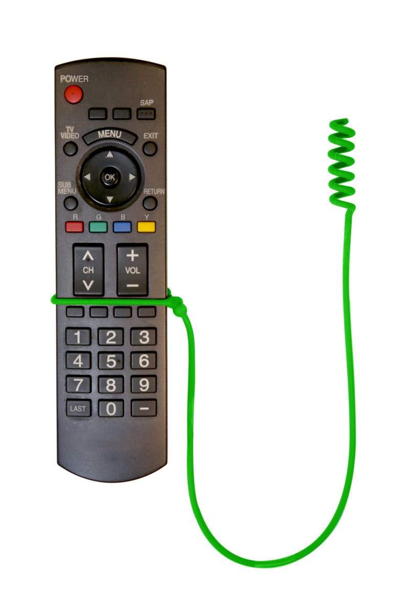 Perfect Curve Remote Leash 4-Pack | TV Remote Tether | Never Lose Your Remote Again | Adjustable | Snug Fit with Small and Large Remotes | Fits Samsung, Sony, LG, Apple and More - 2 Green & 2 Orange - Image 5