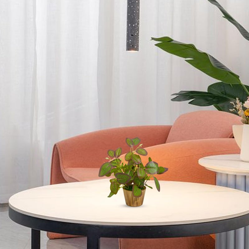 fancymart Artificial Plant Leaves in Wooden Pot Perfect Potted Decoration for Home Living Room & Office Spaces Décor - Image 5