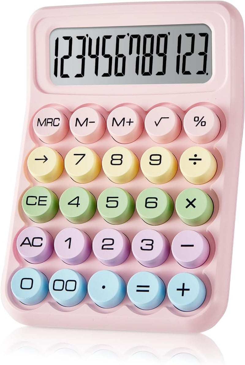 SPRADE Colorful Candy Calculator | 12-Digit Large LCD Display with Sugar Cube Buttons | Cute & Functional for Office, School, Home & Business | Color - Ice-Cream | (1 Pc) by - Image 1