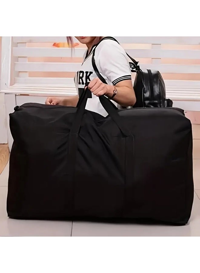 2 Pieces 80*48*25cm 100L Storage Heavy-Duty Extra Large Duffle Bag for Moving, Travel & Dorm Storage - Reinforced Handles & Double Zippers, Spacious Black Storage Bag with Durable Fabric - Image 5