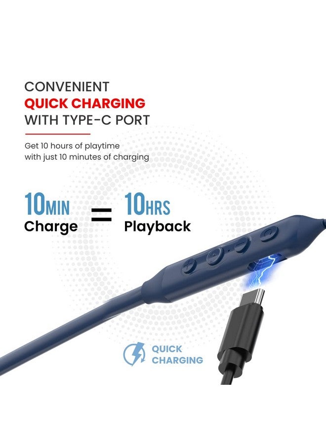 Portronics Harmonics Z5 Wireless Bluetooth Stereo Headset with 33Hrs Playtime, Double EQ Mode, 14.2 mm Dynamic Drivers, Click Action Buttons(Blue) - Image 4