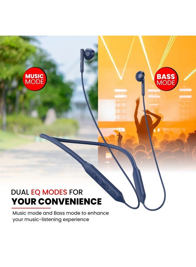 Portronics Harmonics Z5 Wireless Bluetooth Stereo Headset with 33Hrs Playtime, Double EQ Mode, 14.2 mm Dynamic Drivers, Click Action Buttons(Blue) - Image 3