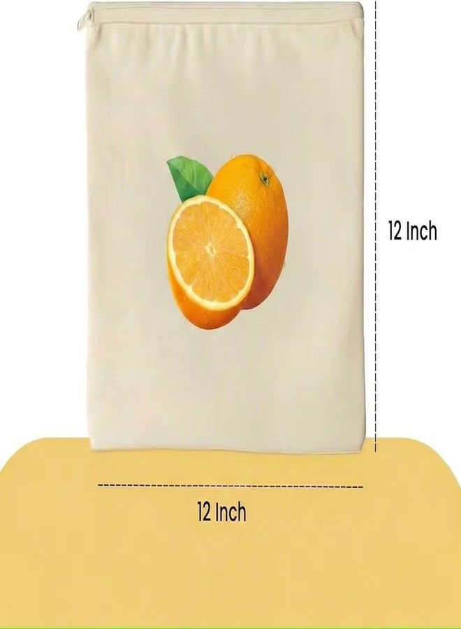 KRIVTEJ Cotton Reusable Fruit & Veg Storage Bags – 10 Pack, Zippered, Breathable, Washable, Eco-Friendly Kitchen Organizer for Fruits, Vegetables, and Grocery Storage - Image 2