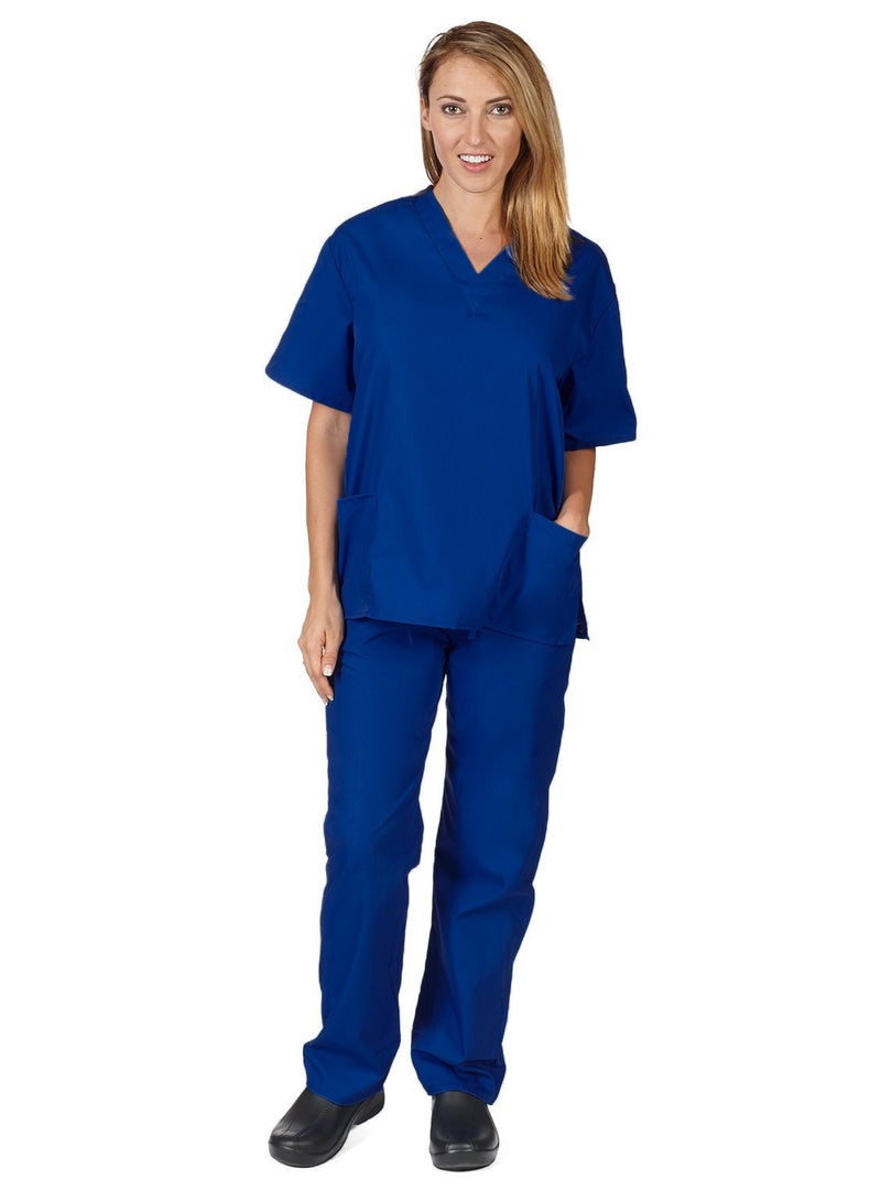 Loquat Womens Medical Scrubs Set Medical Uniform Set Blue - Image 1