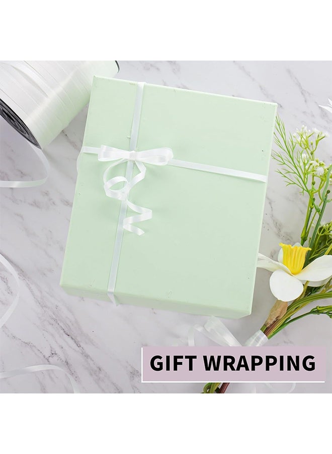 500 Yards White Curling Ribbon - Balloon Ribbon - Balloon String for Art&Craft Decor - Gift Wrapping,Ribbons and Bows for New Year Birthday Gifts Graduation Supplies (size：5mm Wide*400mm Length) - Image 3