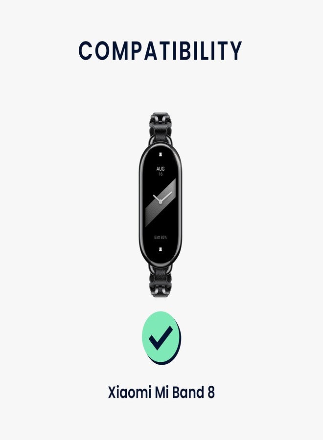 كي دابليو موبايل سوار سيليكون TPU من kwmobile متوافق مع سوار معصم Xiaomi Mi Band 8 - أسود/أبيض بنقشة البطريق - Image 2