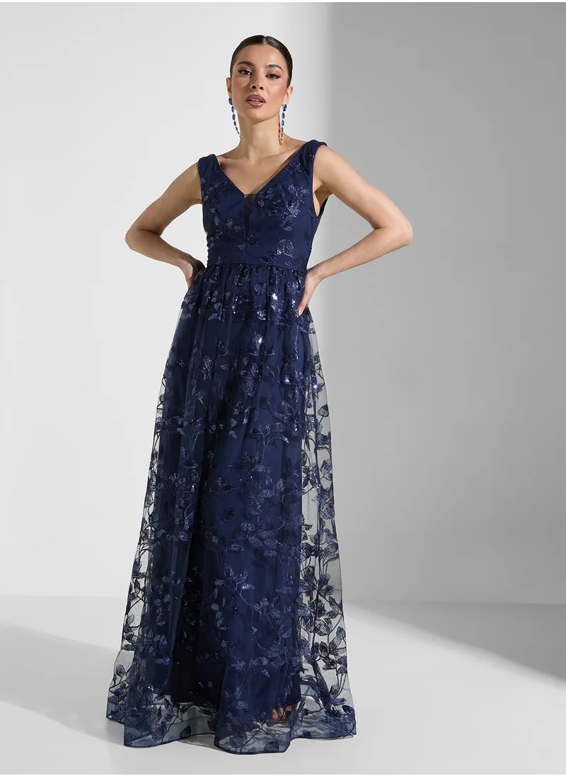 ايلا ليمتد اديشن Embroidered Floral A-Line Dress