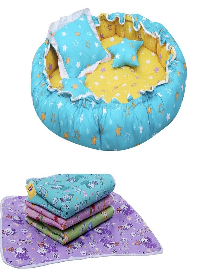 Fareto Baby 1 Nest & 4 Waterproof 3 Layer Layer Changing Mats(0-6 Months) - Image 1