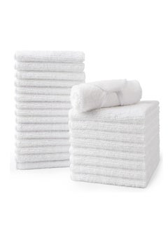 HOMEXCEL HOMEXCEL Microfiber Washcloths Towel Pack of 24, 12" x 12" Highly Absorbent and Soft Face Towels Wash Cloths for Bathroom, Gym, Hotel and Spa, Fast Drying Multi-Purpose Cleaning Cloth, White  - Image 1
